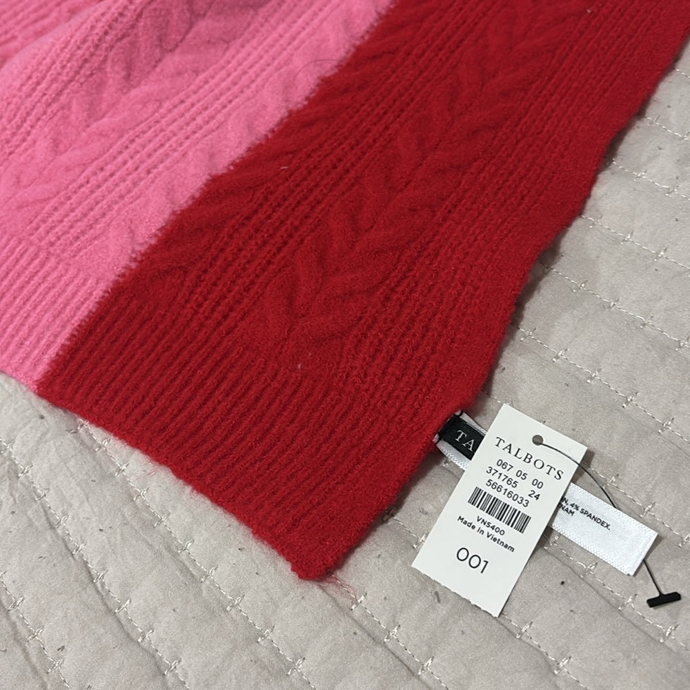 Talbots Colorblock Cable Scarf - Picture 2 of 4